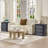 22 Inch Wide Fluted Nightstand with Charging Station-875919349