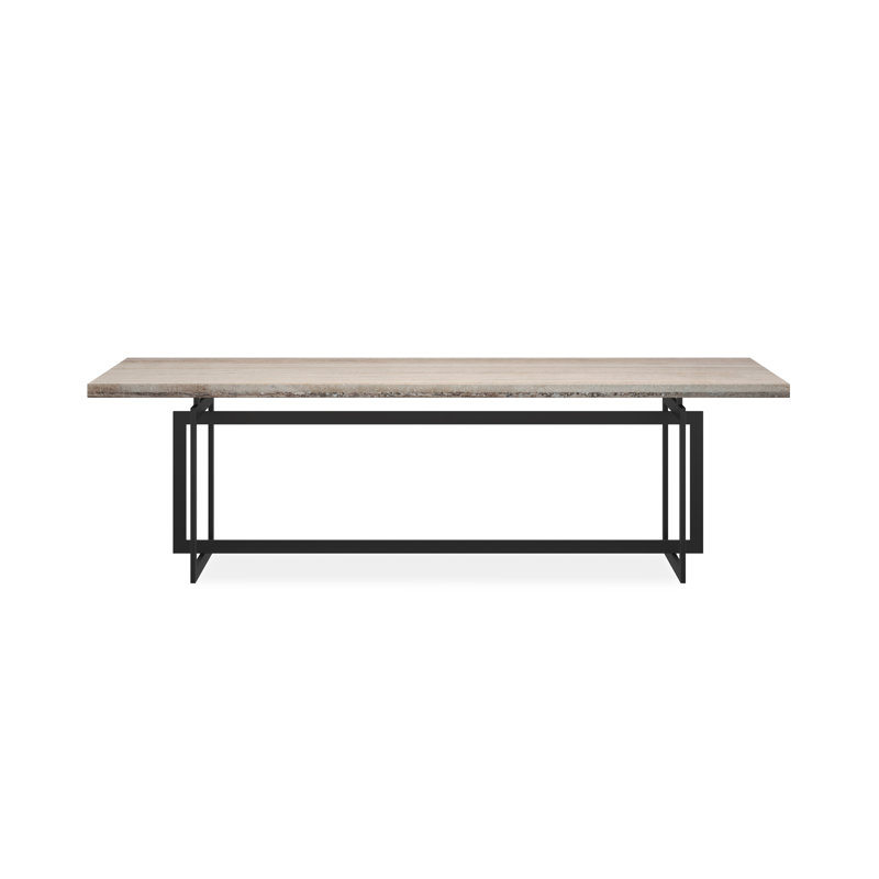 Wish You Were Here Stone Dining Table, Cream, Black