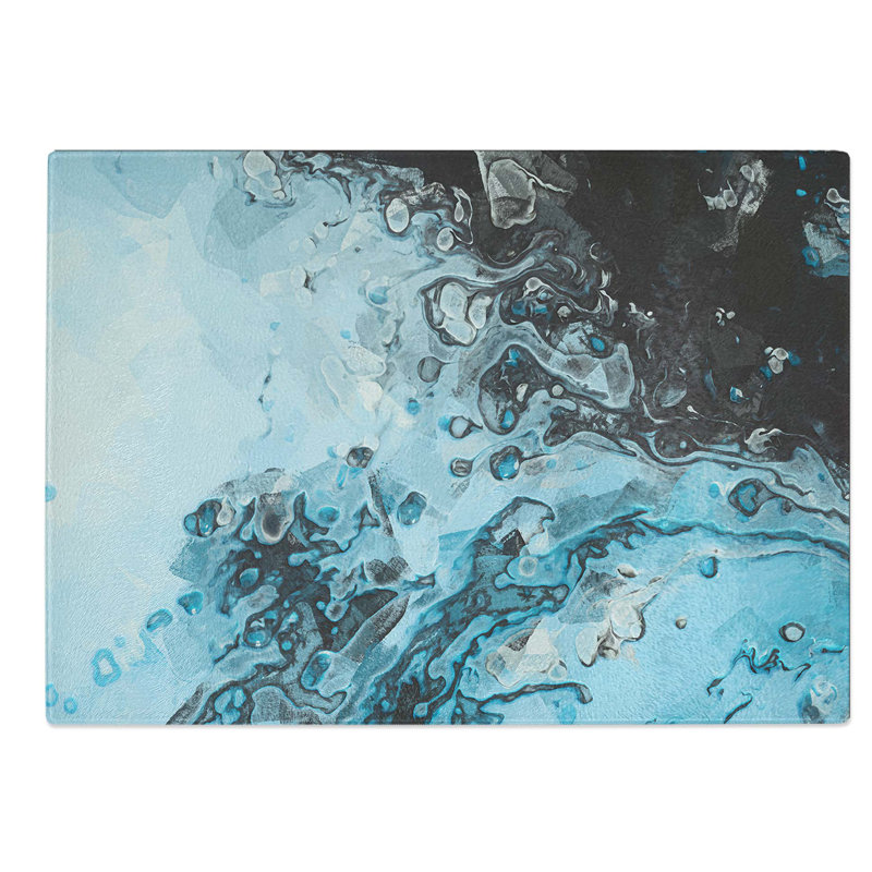 Glass Liquid Movement in Abstract Chopping Board, 39 cm W x 28.5 cm L