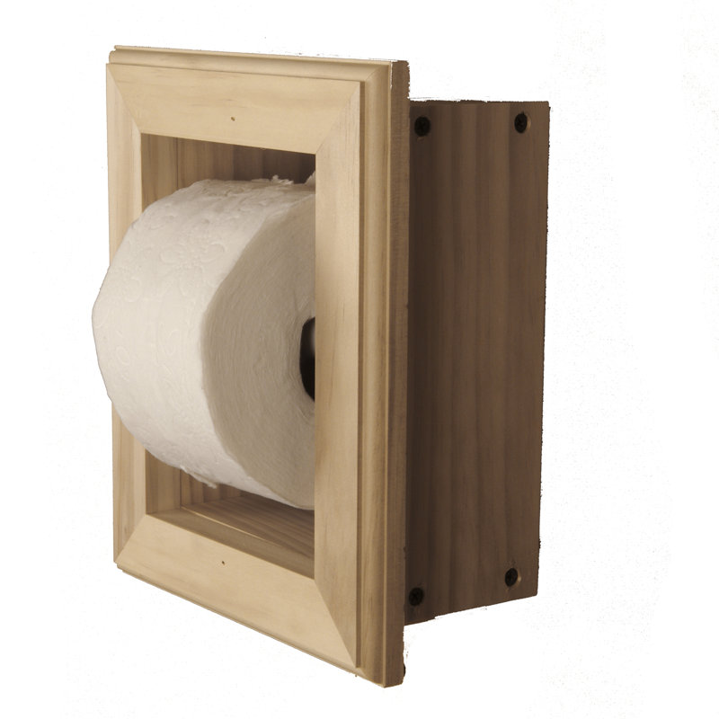 Porte-papier hygiénique encastré Tracy, Chêne