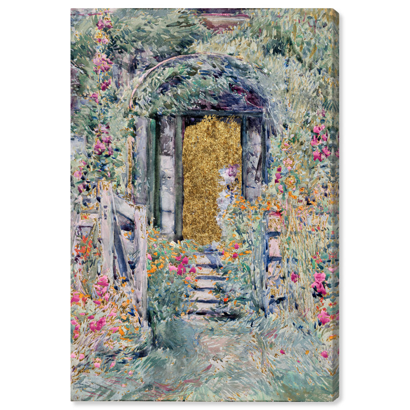 Golden Door Garden Impressionist Landscape Canvas Art, 10" x 15"