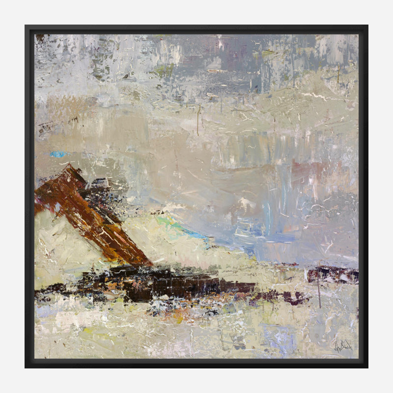 Beach Chair - Artist Enhanced Canvas Print, Black Framed Canvas, 25.5" H x 25.5" W x 1.75" D