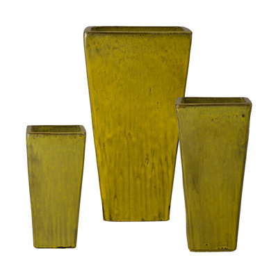 CRISCO TALL SQUARE PLANTERS, BUBBLE 19.5; 25; 31.5"H