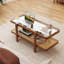 Table basse rustique à 2 niveaux avec plateau en PE