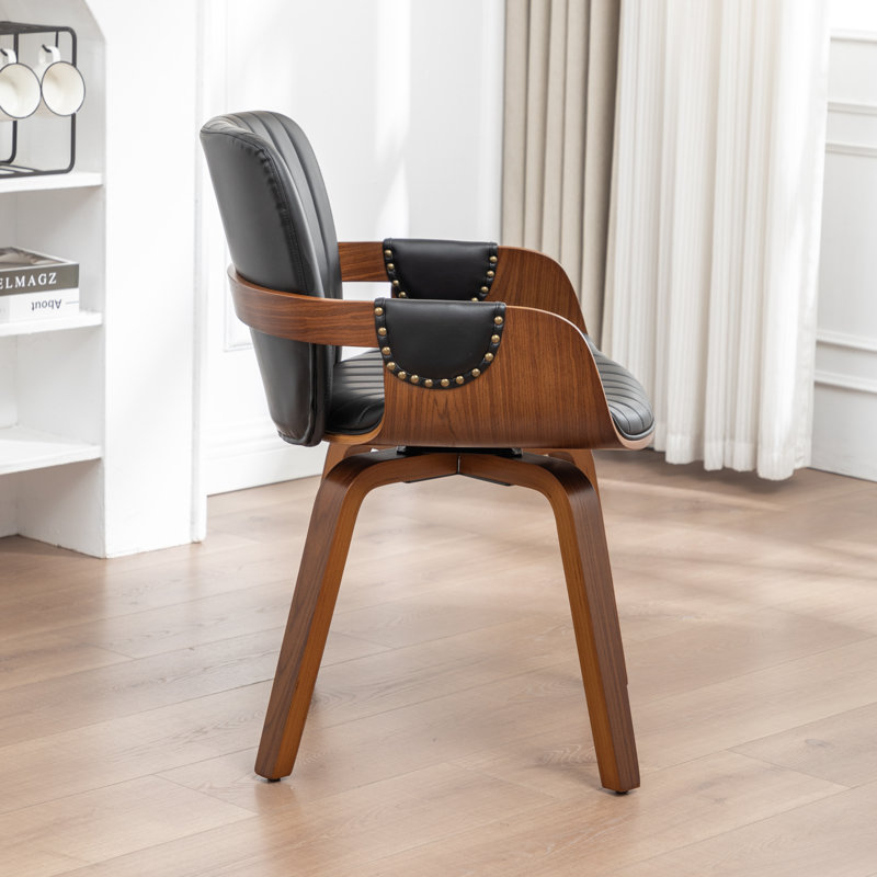 Fauteuil de salle à manger rembourré Berneta, Noir