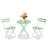 2-Seater Patio Bistro Set - Round Folding Table and 2 Metal Chairs-1508465316