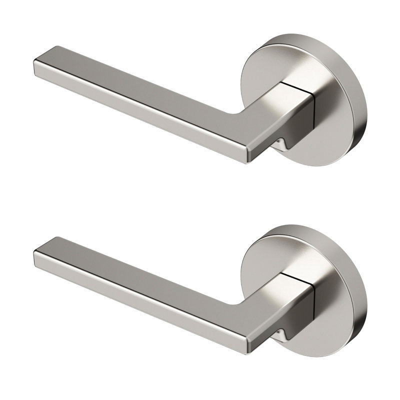  Levier de porte simple Dune à conception dissimulée moderne (pour placard, garde-manger ou couloir) - style minimaliste élégant en nickel brossé