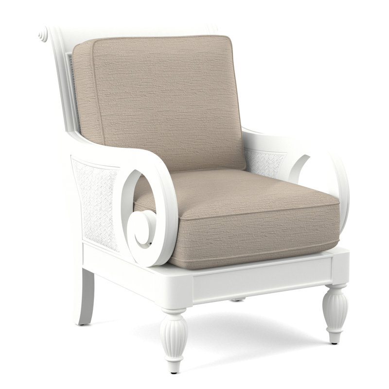 Grand View 71.12Cm Wide Armchair, Frost White Finish, White Performance Fabric; 0851-94