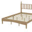Grand lit plateforme en bois avec tête de lit en forme de gourde
