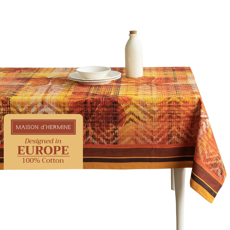 Maison d' Hermine Table Cloth Rectangle Table 100% Cotton 54 x 72 Inches Fall Tablecloth Reusable Everyday Use for Thanksgiving Christmas Decorations Dining Farmhouse Party (Thanksgiving Tartan)