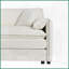 Canapé modulaire à assise profonde en chenille beige à 4 sièges modulaires avec 2 repose-pieds Coussins - canapé de salon / appartement moderne-926035435