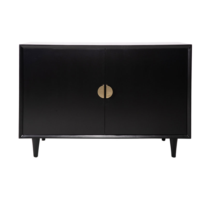 Metarie 50" Wide Solid Wood Sideboard, Tricorn Black
