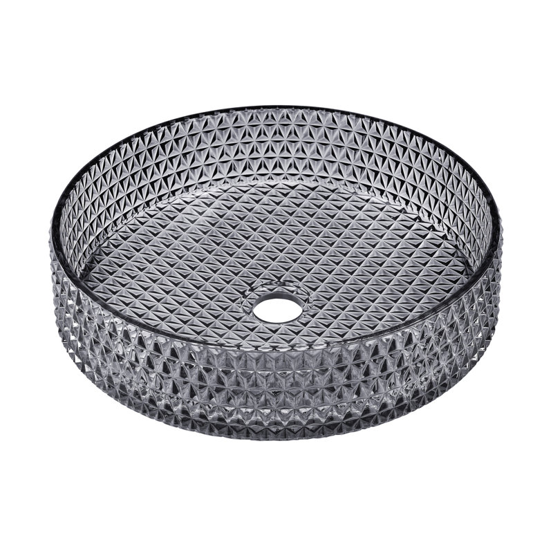 Caché 15.75" Round Glass Vessel Sink in Black