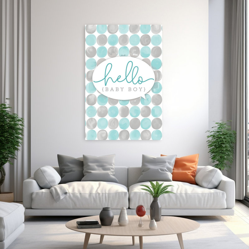 Hello Baby Boy, art contemporain abstrait, H 60 po x l 40 po
