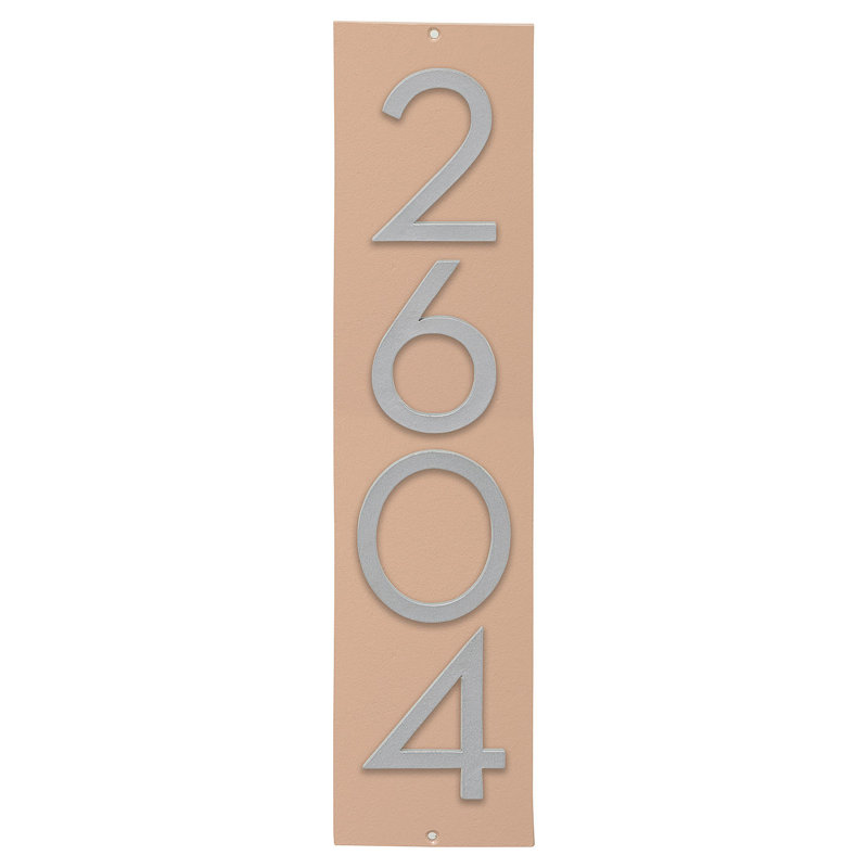 Plaque murale rectangulaire verticale flottante 6 po, Taupe / argent, Oui