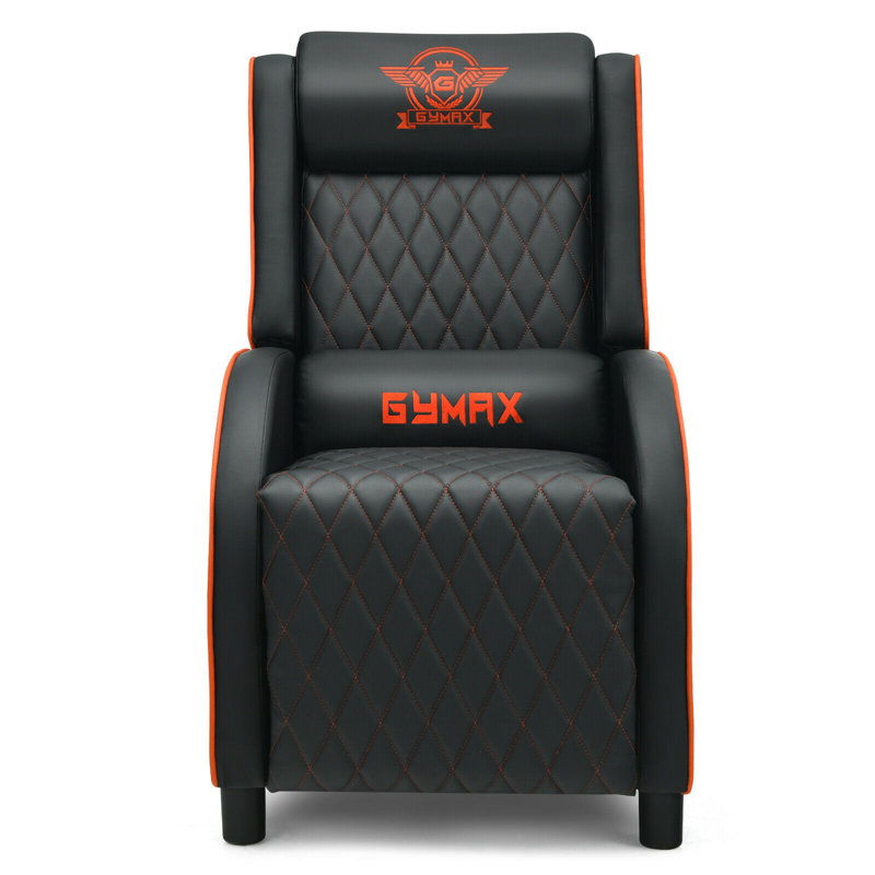 Faux Leather Massage Chair, Orange Faux Leather