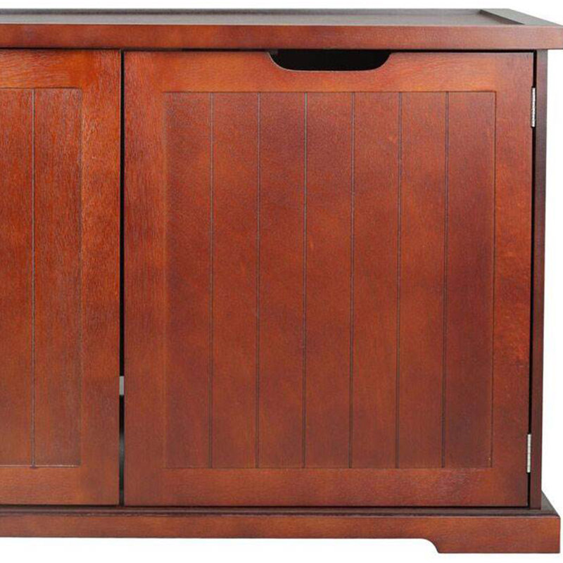 Merry Pet Cat Washroom Bench with Removable Partition Wall, Gray and Pet Cat Washroom Bench, Walnut