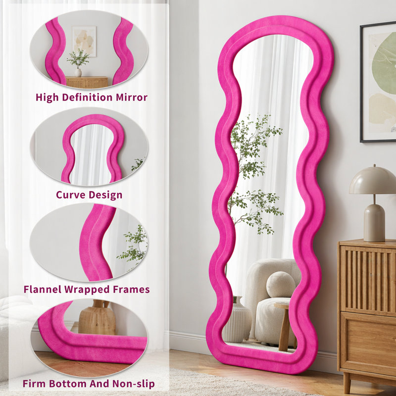 Miroir de plancher Flannel, Rose
