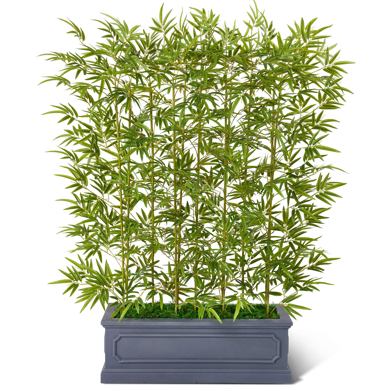 72" H Artificial Bamboo Privacy Screen with Planter