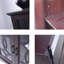Buffet de 34,37 po de largeur avec 2 portes en verre trempé - Armoire de rangement en chêne foncé avec tablette réglable - Crédence de présentation de 34,06 po de hauteur - Chêne foncé-1392626070