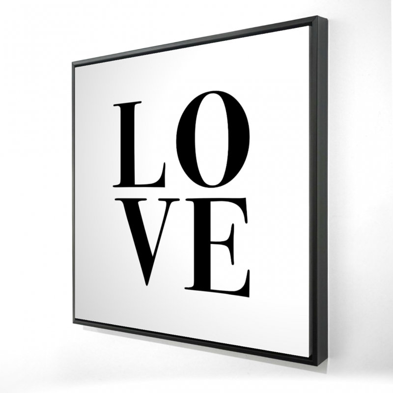 «Love», reproduction sur toile, H 24 po x l 24 po, Toile encadrée noire