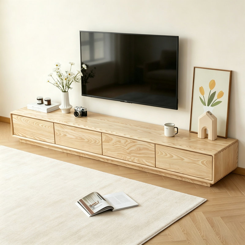Meuble télé moderne en bois massif Burlywood