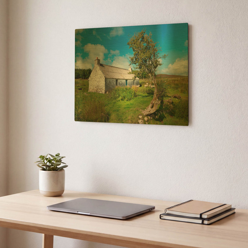«Imaginaire» par Philippe Sainte, art mural en métal doré, 16 po x 12 po, 16 po x 12 po