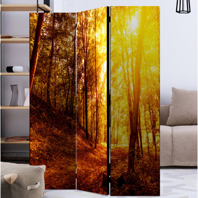 Manase 172cm H Solid Wood Folding Room Divider