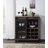 Kinnerly 32'' Bar Cabinet with Glass Door,Wine Cabinet With Wine and Stemware Rack