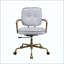 Chaise de bureau rétro en cuir fleur-876347618