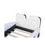 Lit plateforme simple en forme de voiture de course avec roues, blanc