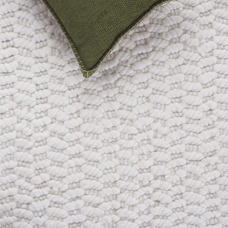 Tapis abstrait en laine / coton tissé à la main Natura en beige / ivoire, Rectangle 4 pi x 6 pi