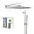 Brushed Nickel Shower With 12 Inch Square Head - Adjustable Slide Bar, -Balanced Valve & Handheld Detail Wall Mounted Feature
