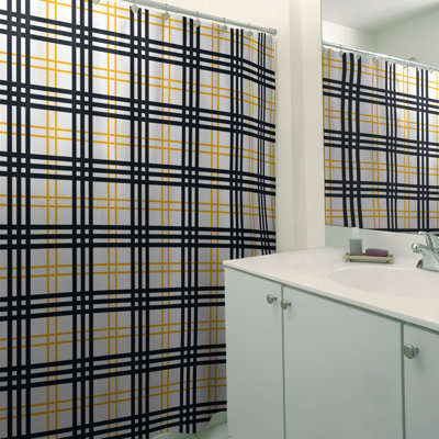 Plaid Shower Curtain with Liner Included