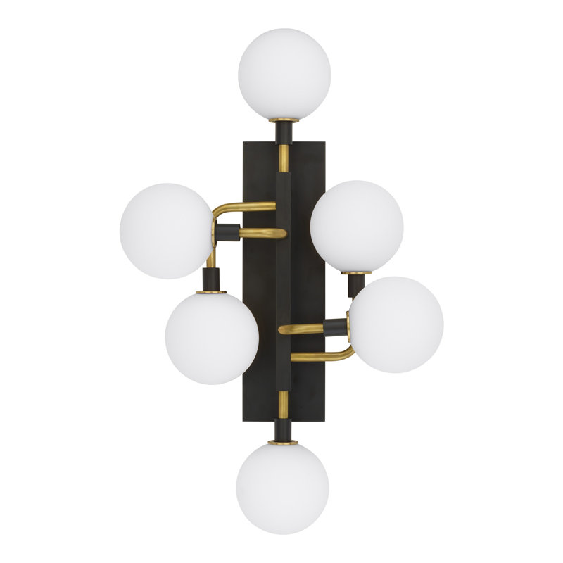 Viaggio 6 - Light LED Armed Sconce, Brass, Opal, Yes