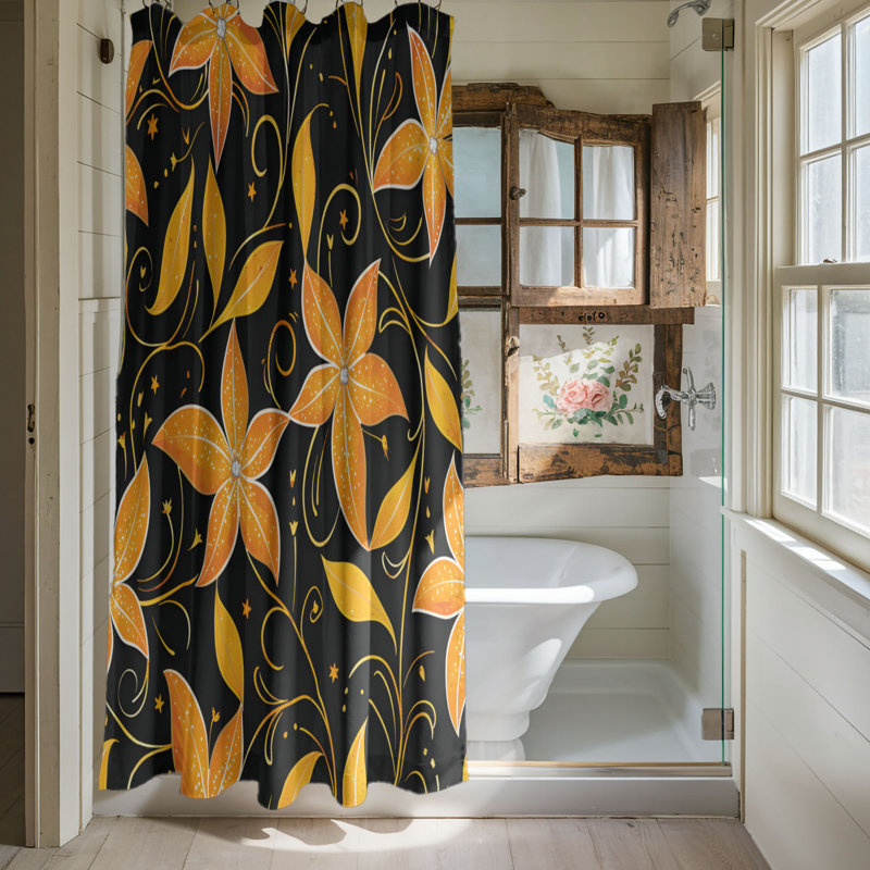Rideau de douche Flowered Batik - Premium, H 74 po x l 71 po
