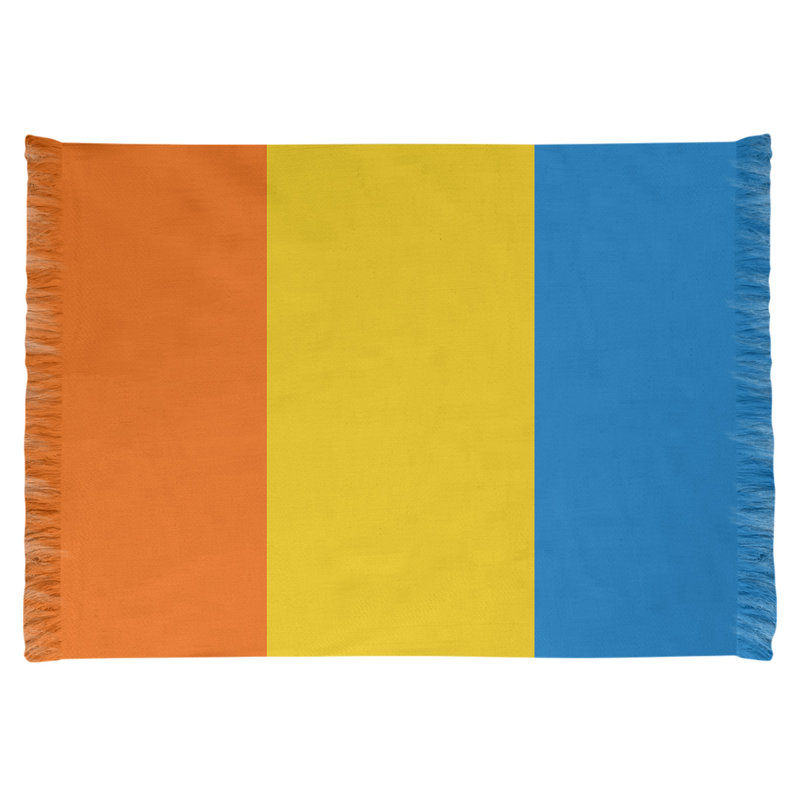 Tapis orange rayé/jaune/bleu Miami, Oui