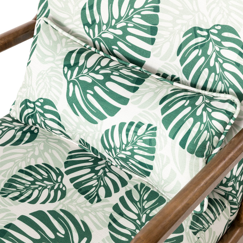 Fauteuil large en tissu à motif tropical de 26 po Ravello