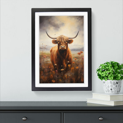 Highland Cow Romanticism No.2 - Framed Print