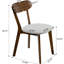 Deux chaises de salle à manger en bois massif de style Mid-Century modernes avec coussins rembourrés courbés et réglables, convenant à la cuisine, au salon, au coussin gris noyer, aux sièges, aux coussins