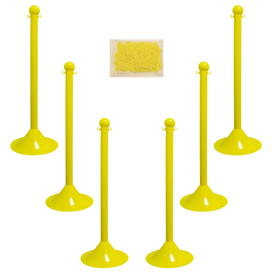 Mr. Chain 41'' H x 14'' W Plastic Stanchion System (Set of 6) Mr. Chain 
