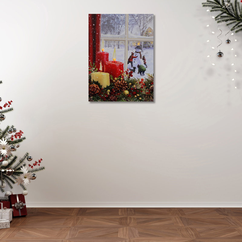 Led Canvas Wall Art Candle And Window
