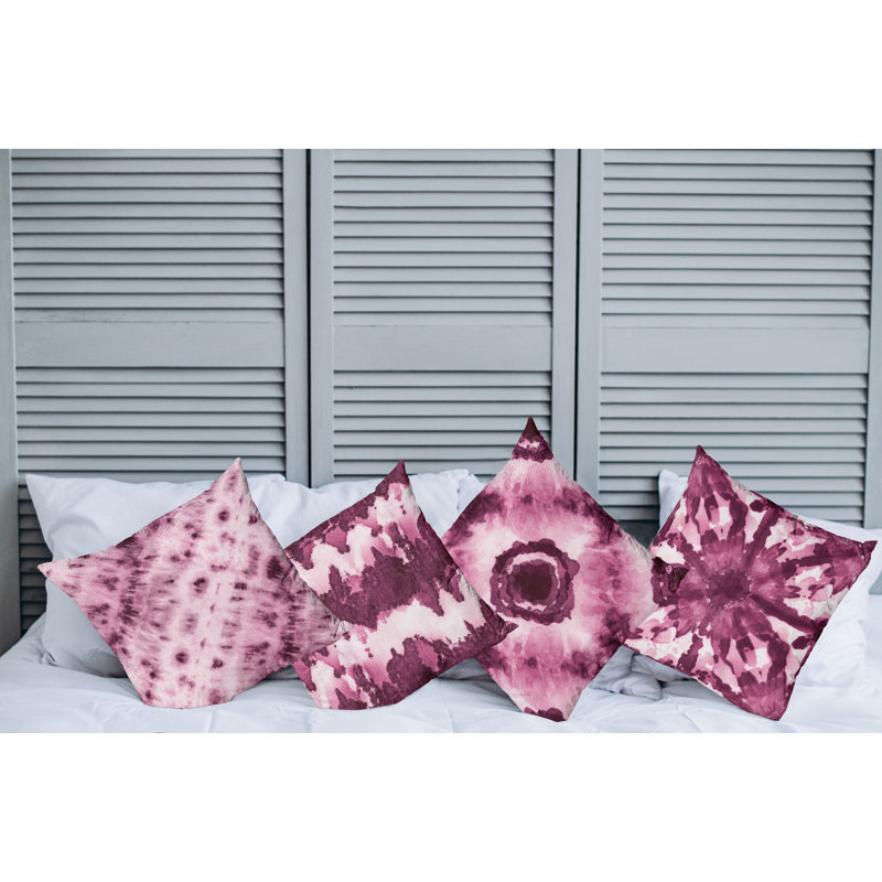 Housse de coussin Montezuma, 12 po x 12 po, Mauve / blanc