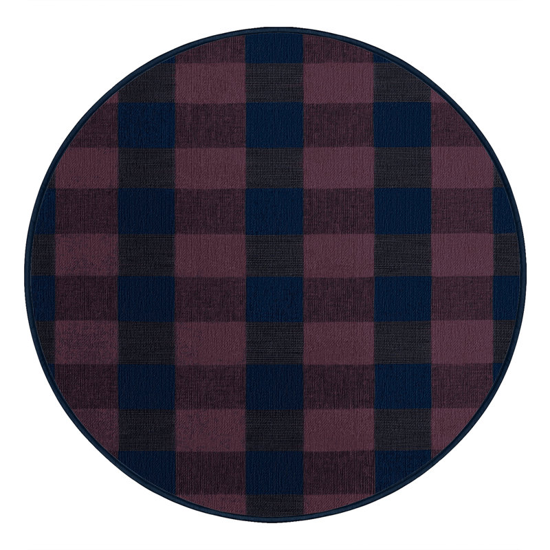 Tapis mauve lavable à la machine, Rond 7 pi