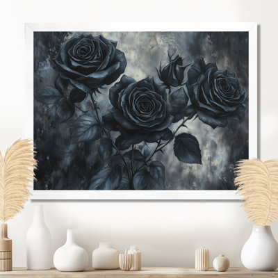 Midnight Roses Elegance I - Art mural floral grand