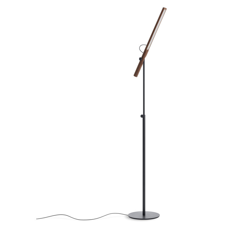 Type A LED Task Floor Lamp, Walnut, Oblivion