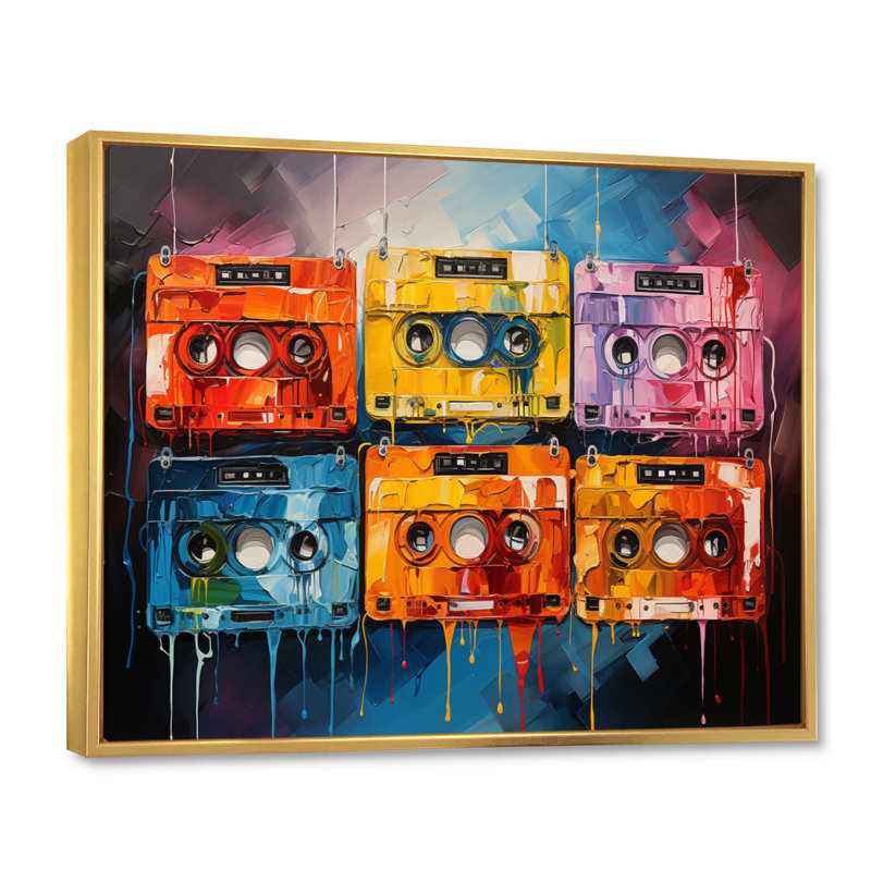 Cassettes à cassettes, H 30 po x l 40 po x P 1,5 po, Cadre flottant doré