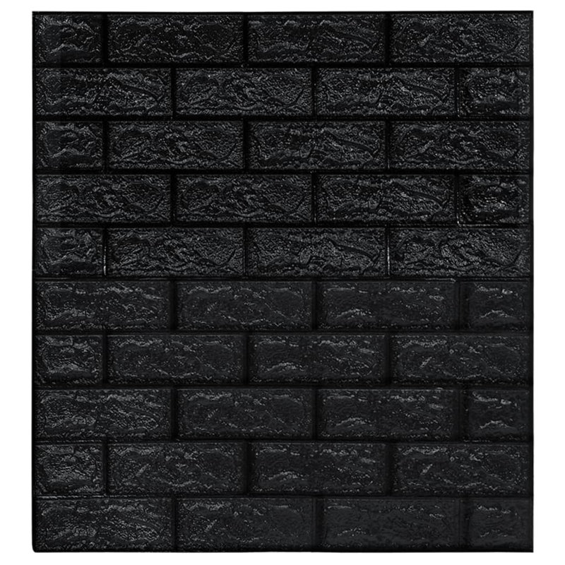 Chantrea 3D Embossed 10-Piece Wallpaper Tile, Black
