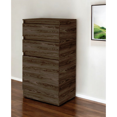Commode 23 po à deux tiroirs en bois brun