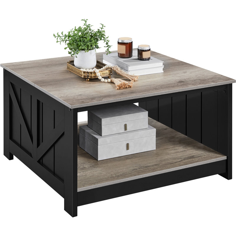 Farm House 4 Legs Coffee Table, Centre Table for Living Room with Storage